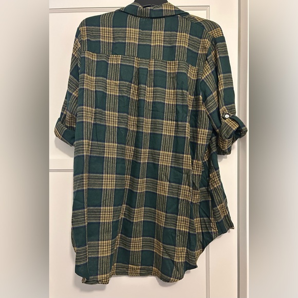 Temu Plus Plaid Green Long Sleeve Button Down Shirt Size 3XL - Picture 5 of 7